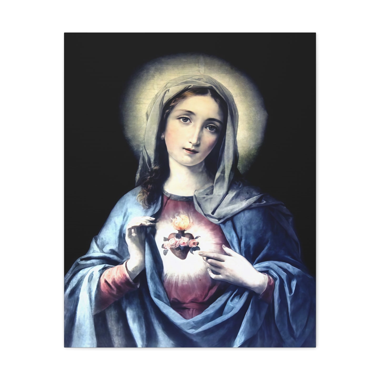 Ready to Hang - Immaculate Heart Virgin Mary Catholic Canvas Wall Art, Christian Decor