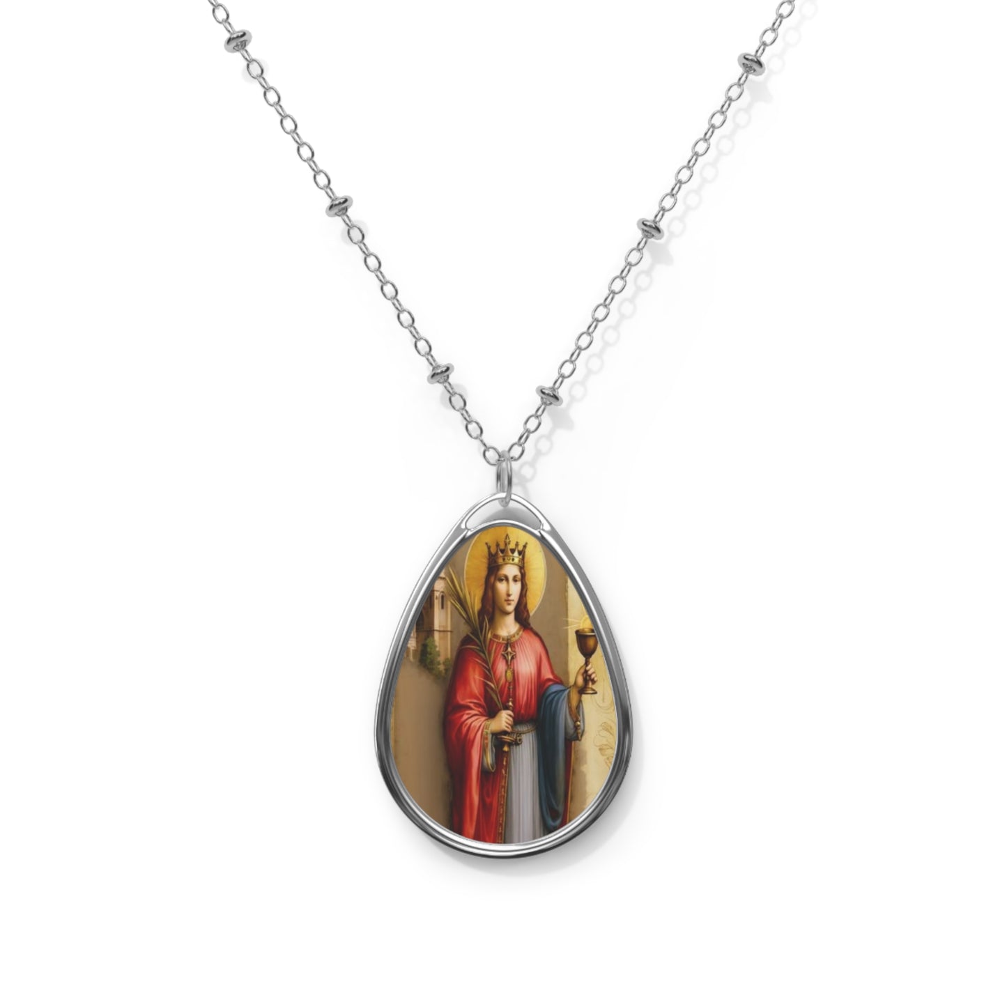 St. BARBARA Catholic Necklace Drop Pendant
