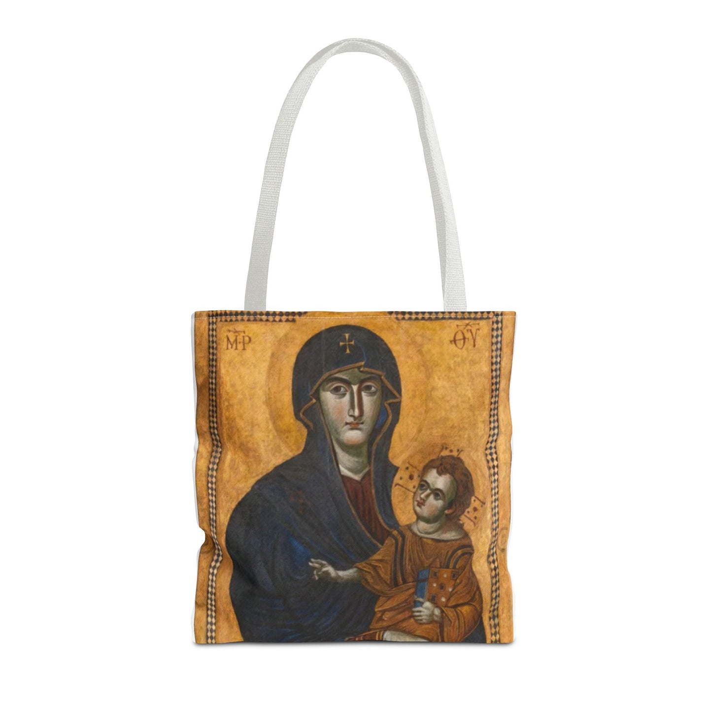 Salus Populi Romani Floral Tote Bag | Catholic Eco-Friendly Shopper | Gift for Spirituality Lovers