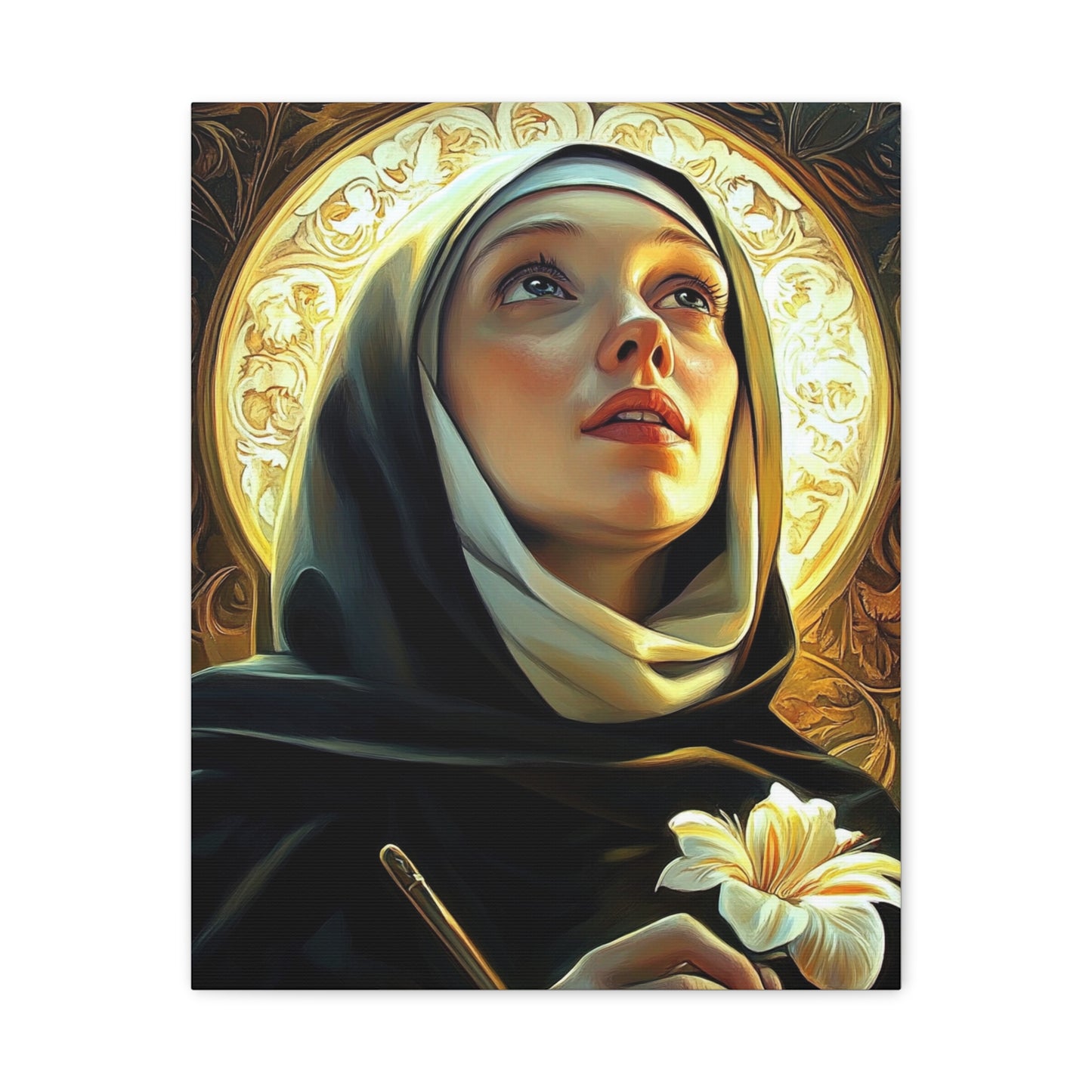 St. Catherine of Sweden Catholic Canvas Wall Art, Christian Decor