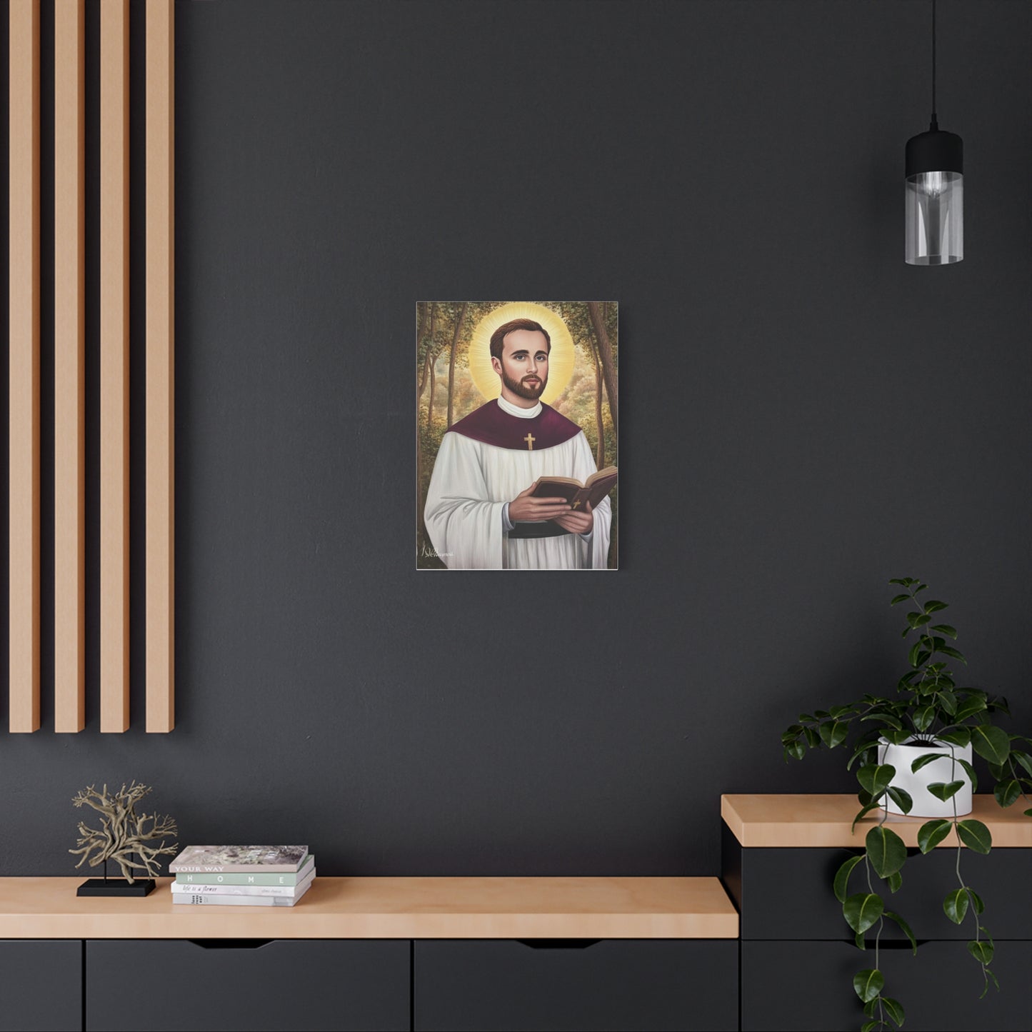 St. Gabriel Lalemant Catholic Canvas Wall Art, Christian Decor
