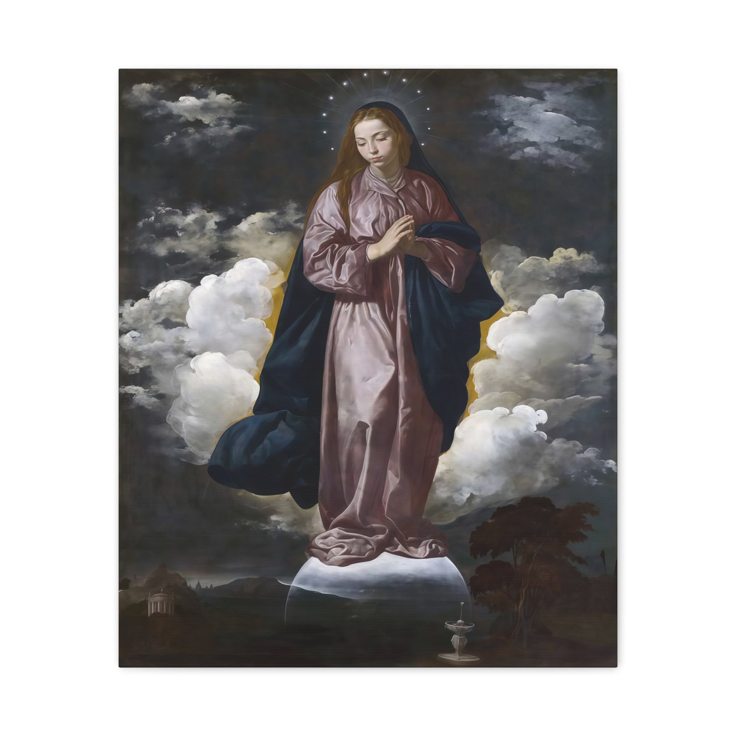Ready To Hang - Mary Immaculate Conception Catholic Canvas Wall Art, Christian Decor