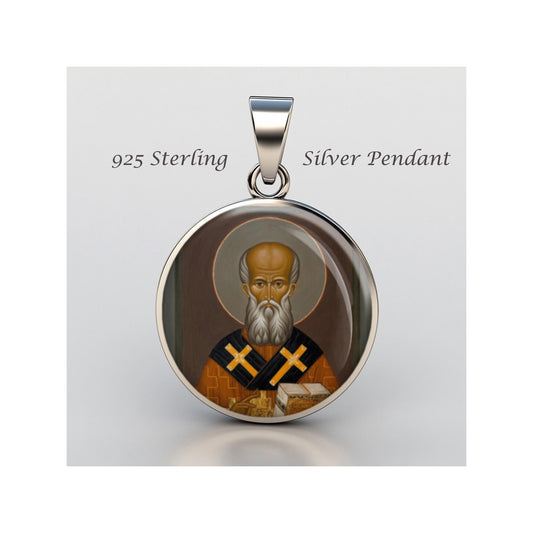 Saint Athanasius Of Athos Religious Devotional sterling silver 925 Christian Medal Patron