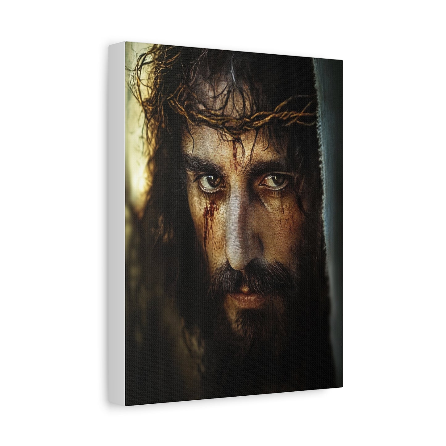 Jesus Christ Our Lord with Crown of Thorns Catholic Canvas Wall Art, Christian Decor