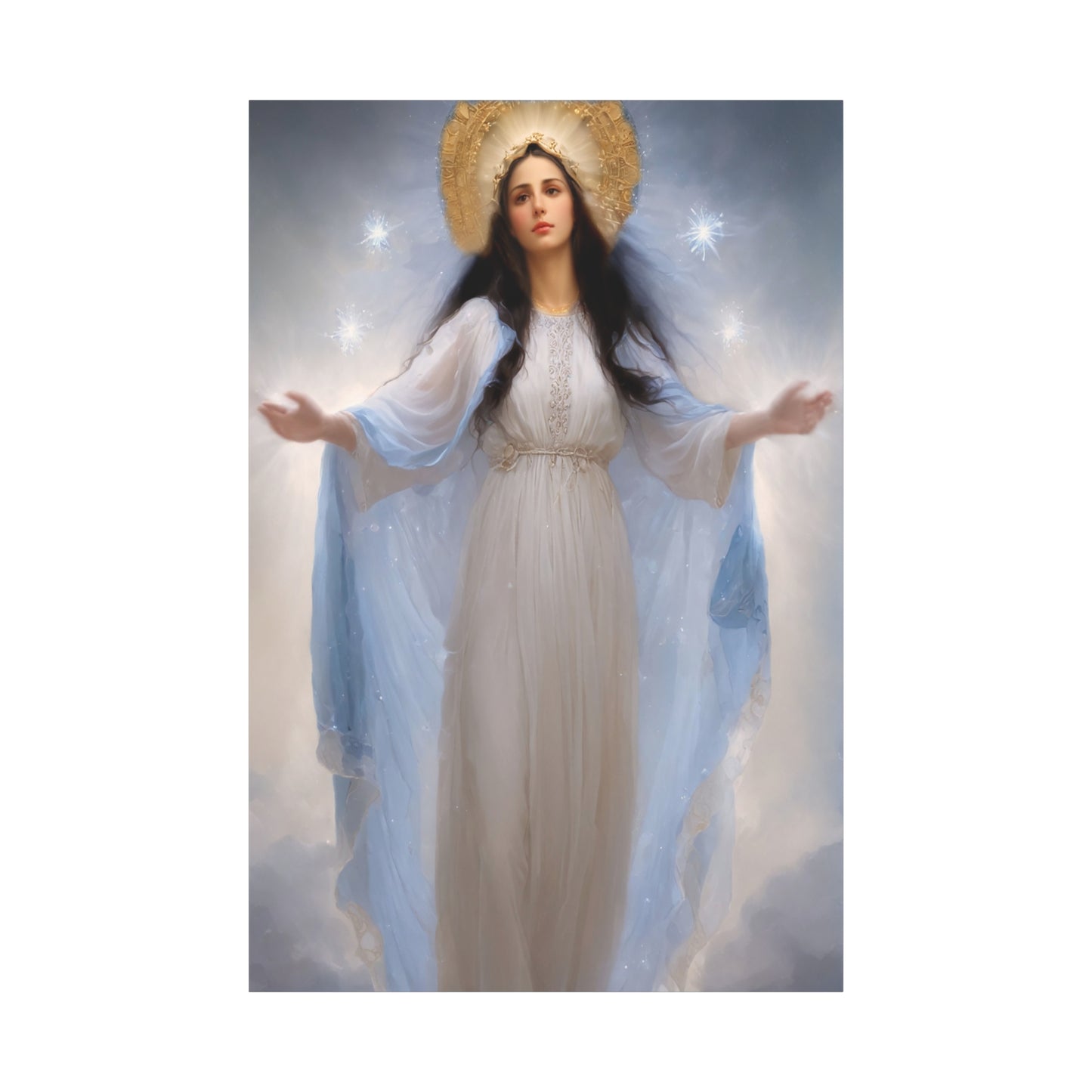Ready to Hang - Our Lady of Stars Virgin Mary Catholic Canvas Wall Art, Christian Decor