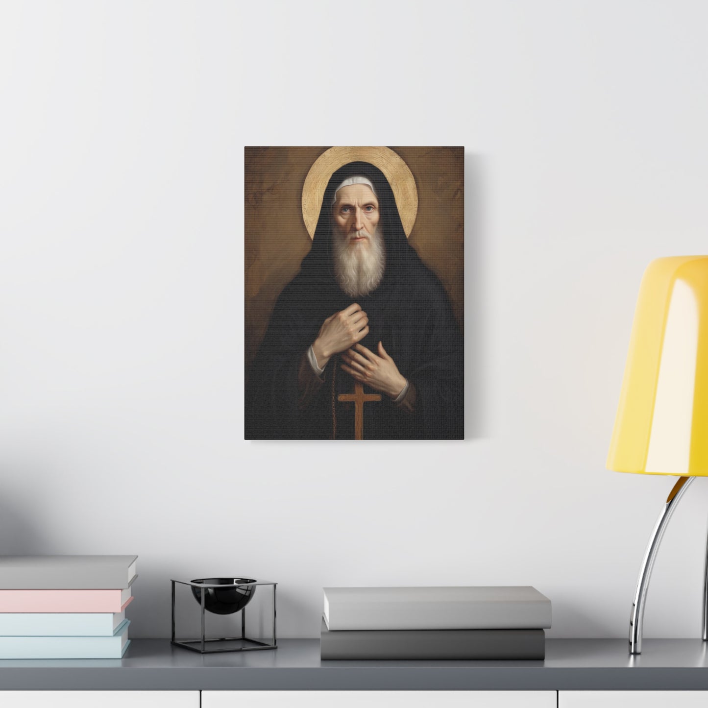 St Benedict of Nursia Canvas Print, Catholic Decor Wall, Gift Religious Christian