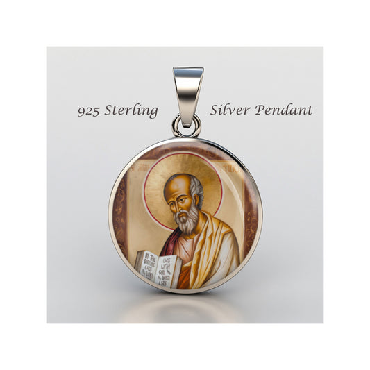 Saint John The Apostle Catholic sterling silver 925 Christian Medal Patron image 0