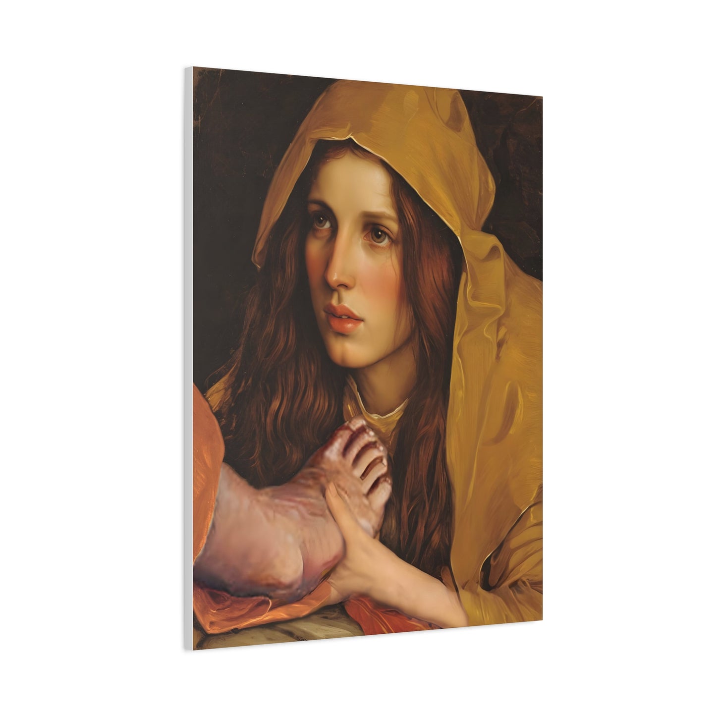 St. Mary Magdalene Anointing Jesus Feet Catholic Canvas Wall Art, Christian Decor