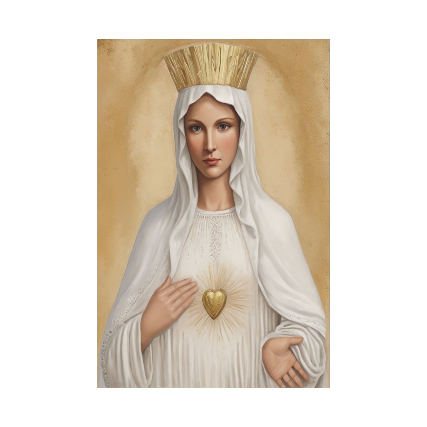 Our Lady Mother Mary Beauraing Canvas Print, Catholic Decor Wall, Gift Religious Christian
