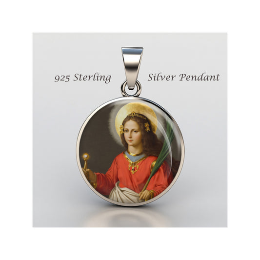 Saint Apollonia Catholic sterling silver 925 Christian Medal Patron Pendant image 0