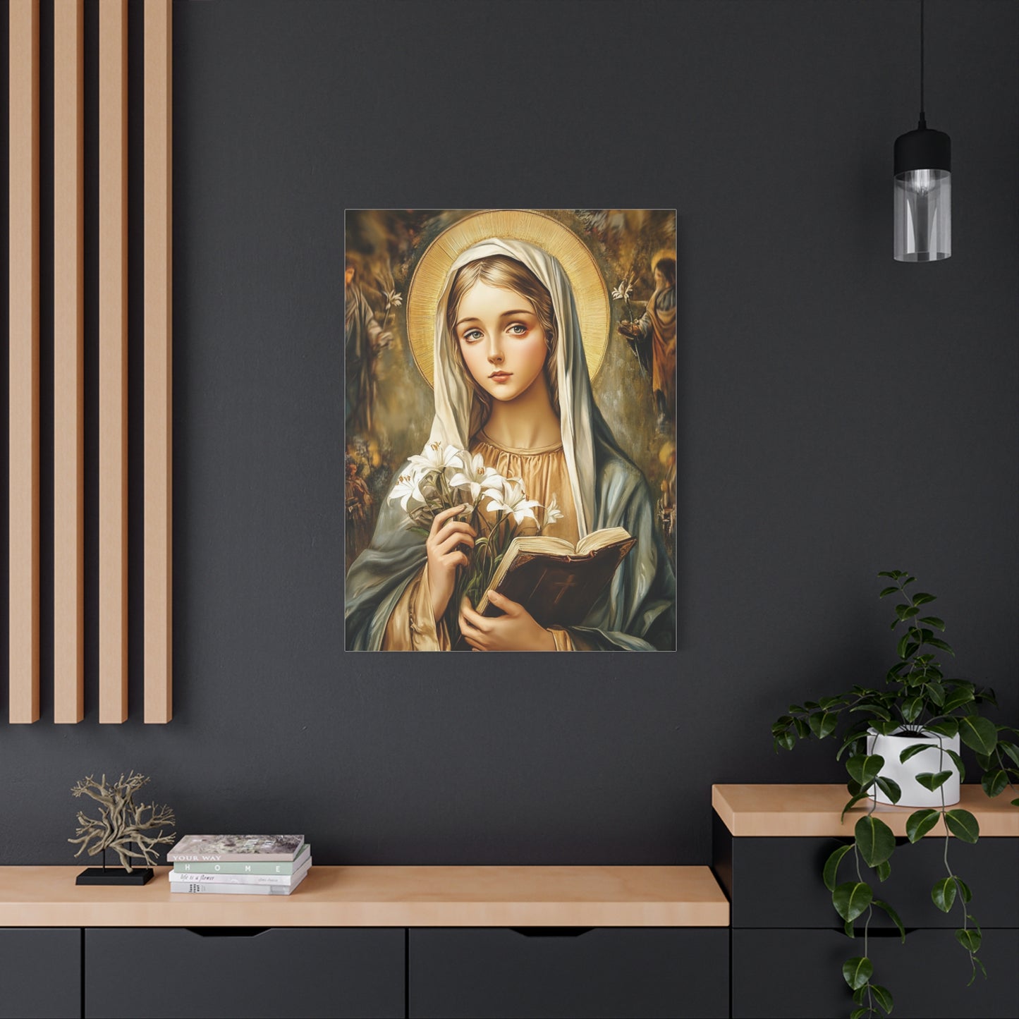St. Dymphna Catholic Canvas Wall Art, Christian Decor