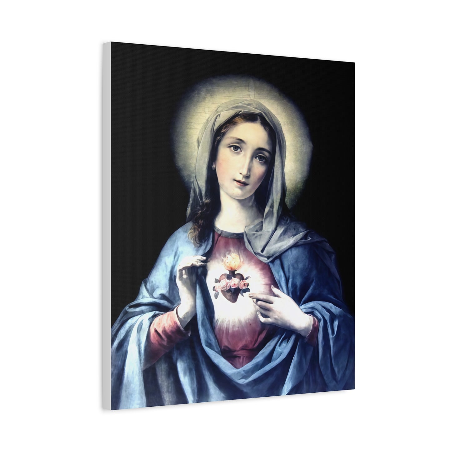 Ready to Hang - Immaculate Heart Virgin Mary Catholic Canvas Wall Art, Christian Decor