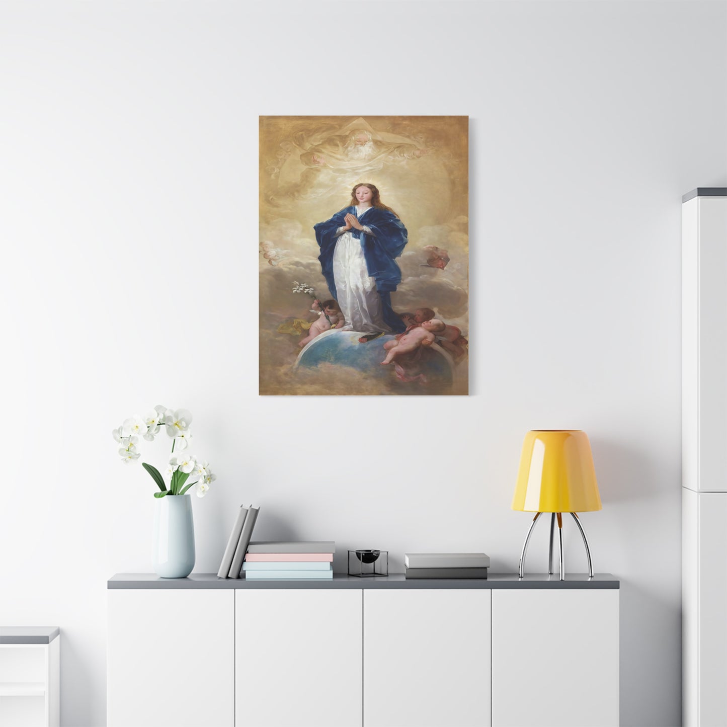 Ready To Hang - Mother Mary Immaculate Conception Catholic Canvas Wall Art, Christian Decor