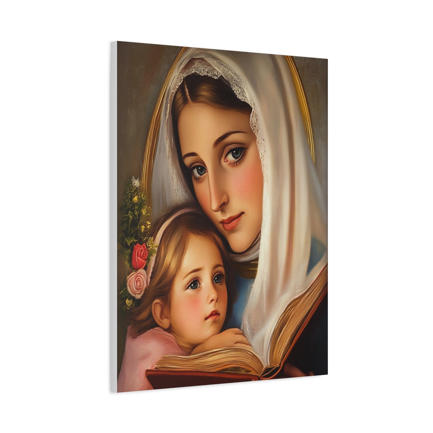 St. Anne and Mary Canvas Print, Catholic Decor Wall, Gift Religious Christian