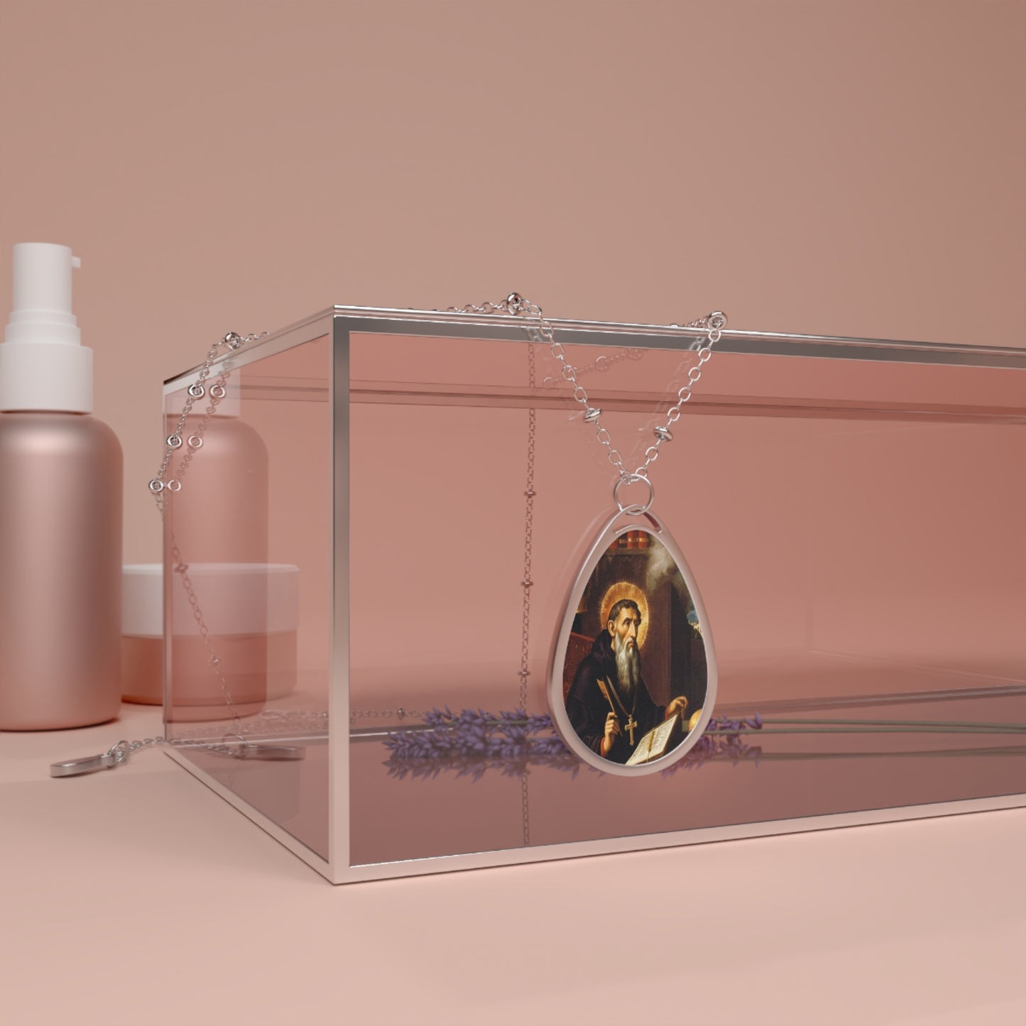 St. Augustine of Hippo Catholic Necklace Drop Pendant
