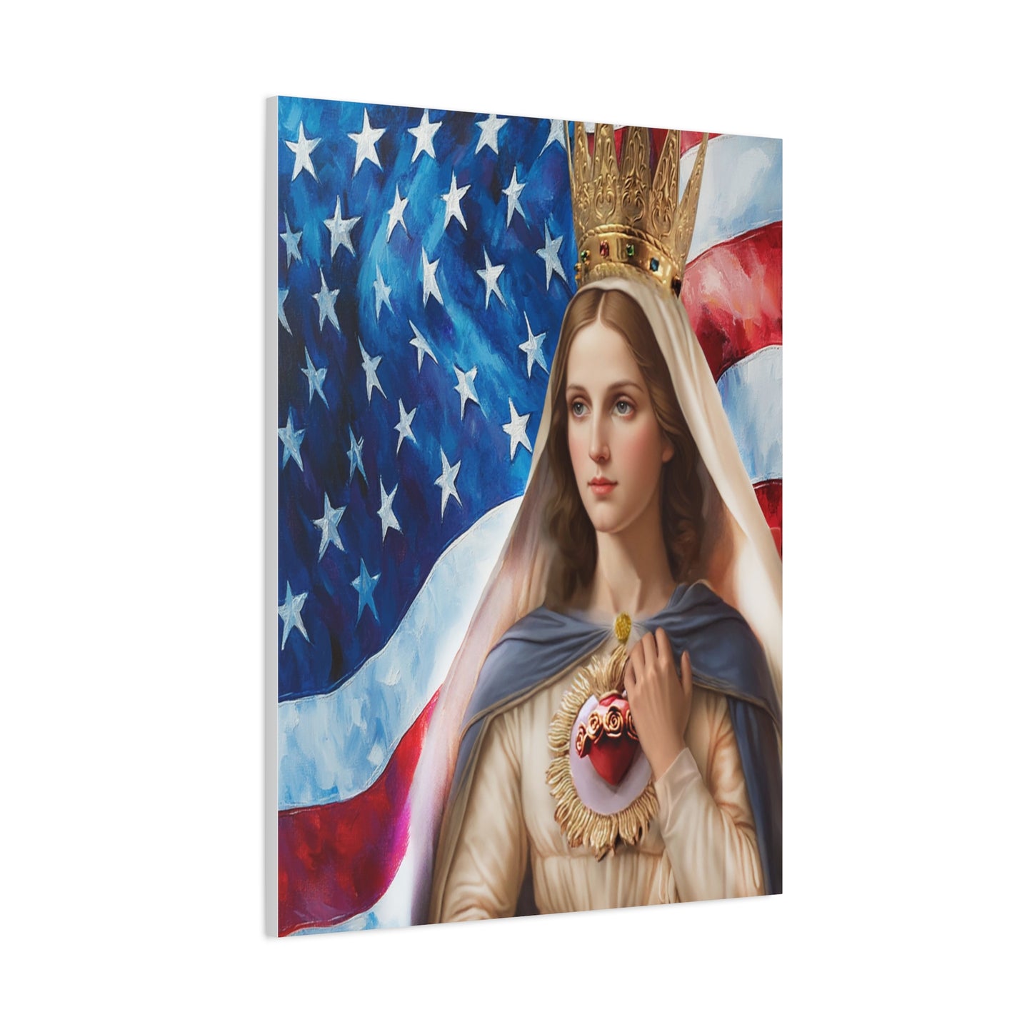 Ready to Hang - Mary Our Lady of America Catholic Canvas Wall Art, Christian Decor