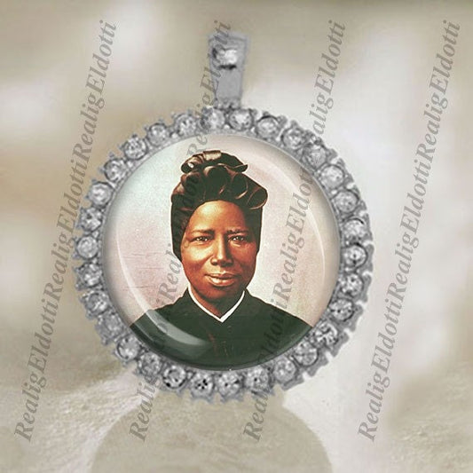 St. Josephine Bakhita Religious Catholic Silver Tone Medal Pendant