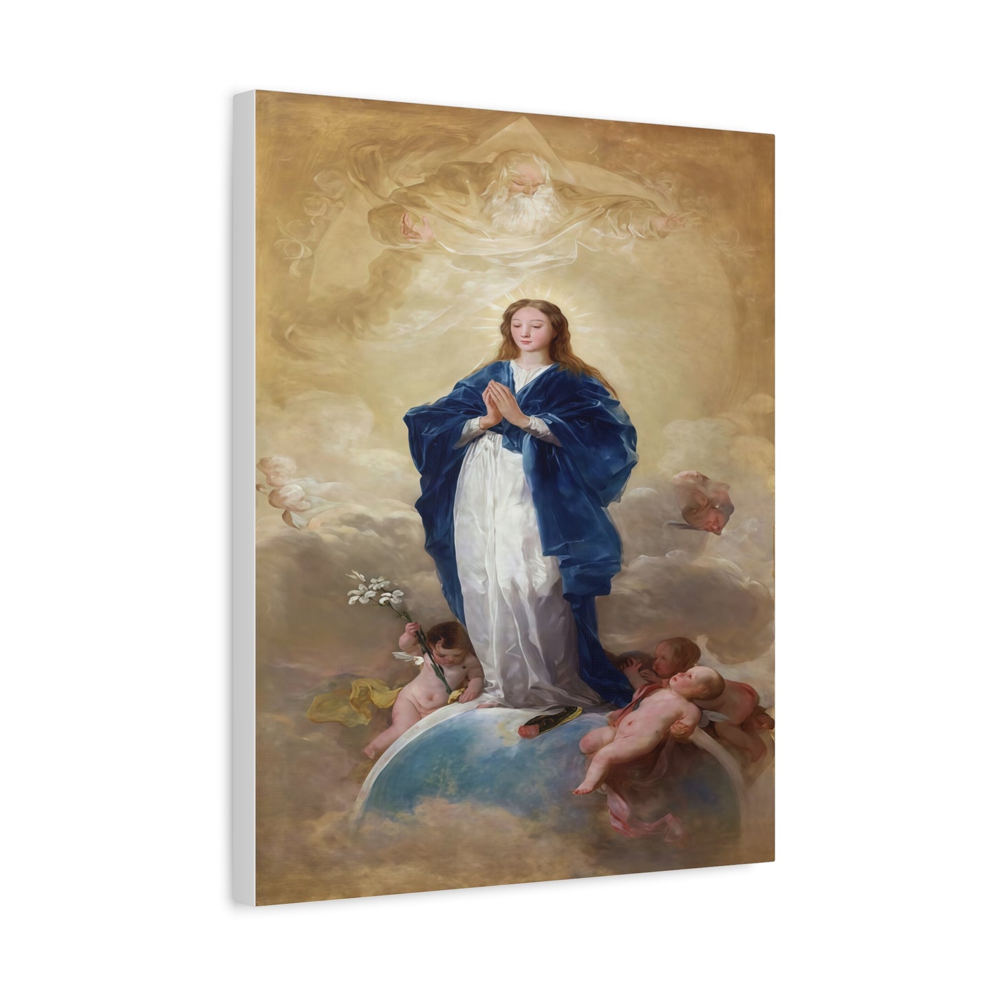Ready To Hang - Mother Mary Immaculate Conception Catholic Canvas Wall Art, Christian Decor