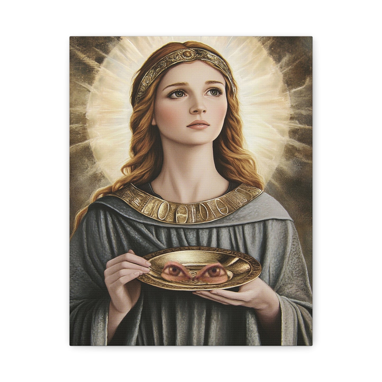 St. Lucy Catholic Canvas Wall Art, Christian Decor