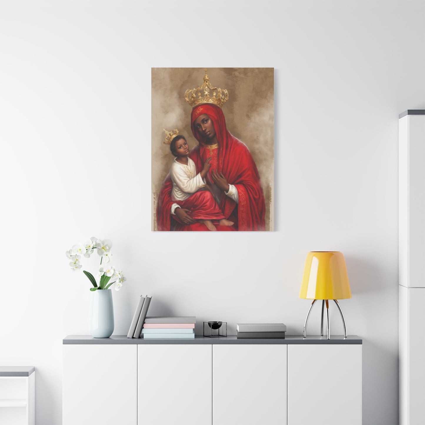Our Lady of Chelm Mary Catholic Canvas Wall Art, Christian Decor