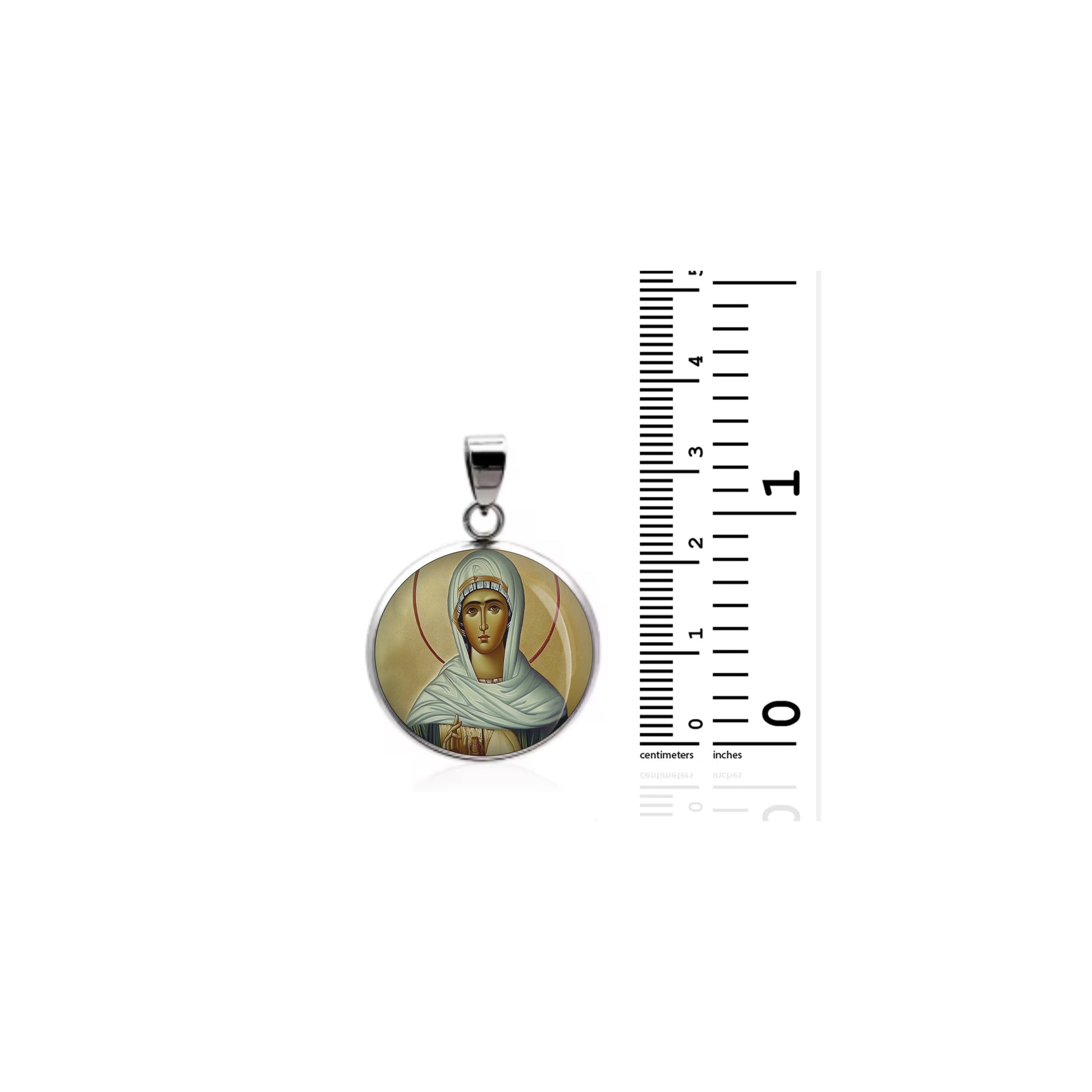 Saint Joanna The Myrrhbearer Catholic sterling silver 925 Christian Medal Patron image 1