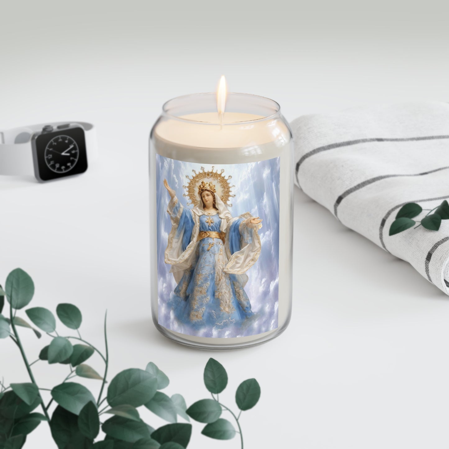 Mary Assumption Bulakan Catholic Serenity Scented Candle, 13.75oz | Relaxation Gift, Home Decor, Calm Atmosphere, Religious Decor