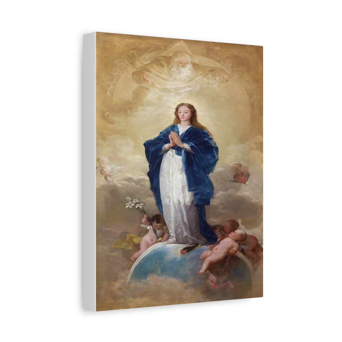 Ready To Hang - Mother Mary Immaculate Conception Catholic Canvas Wall Art, Christian Decor