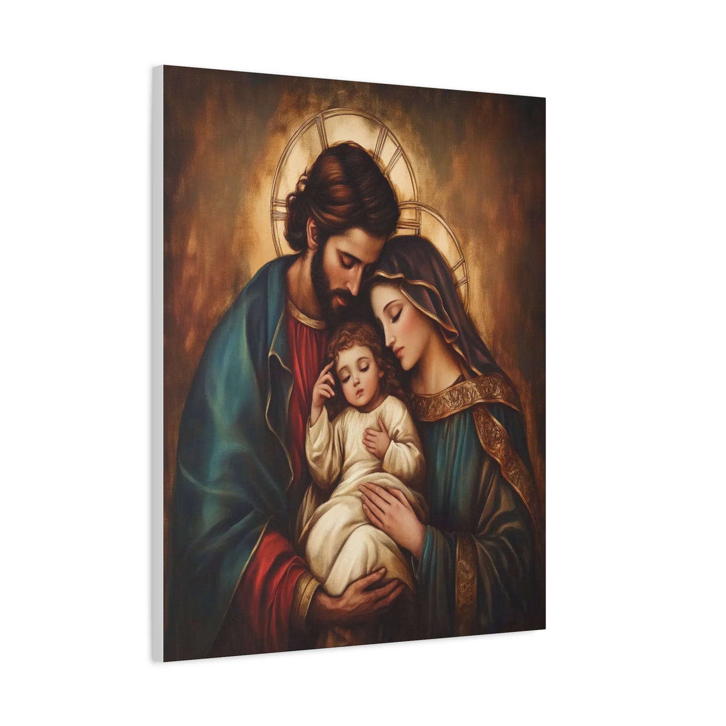 Holy Family Catholic Canvas Wall Art, Christian Decor