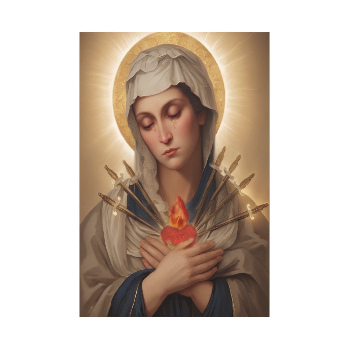 Ready to Hang - Mary Our Lady Of Sorrows Catholic Canvas Wall Art, Christian Decor