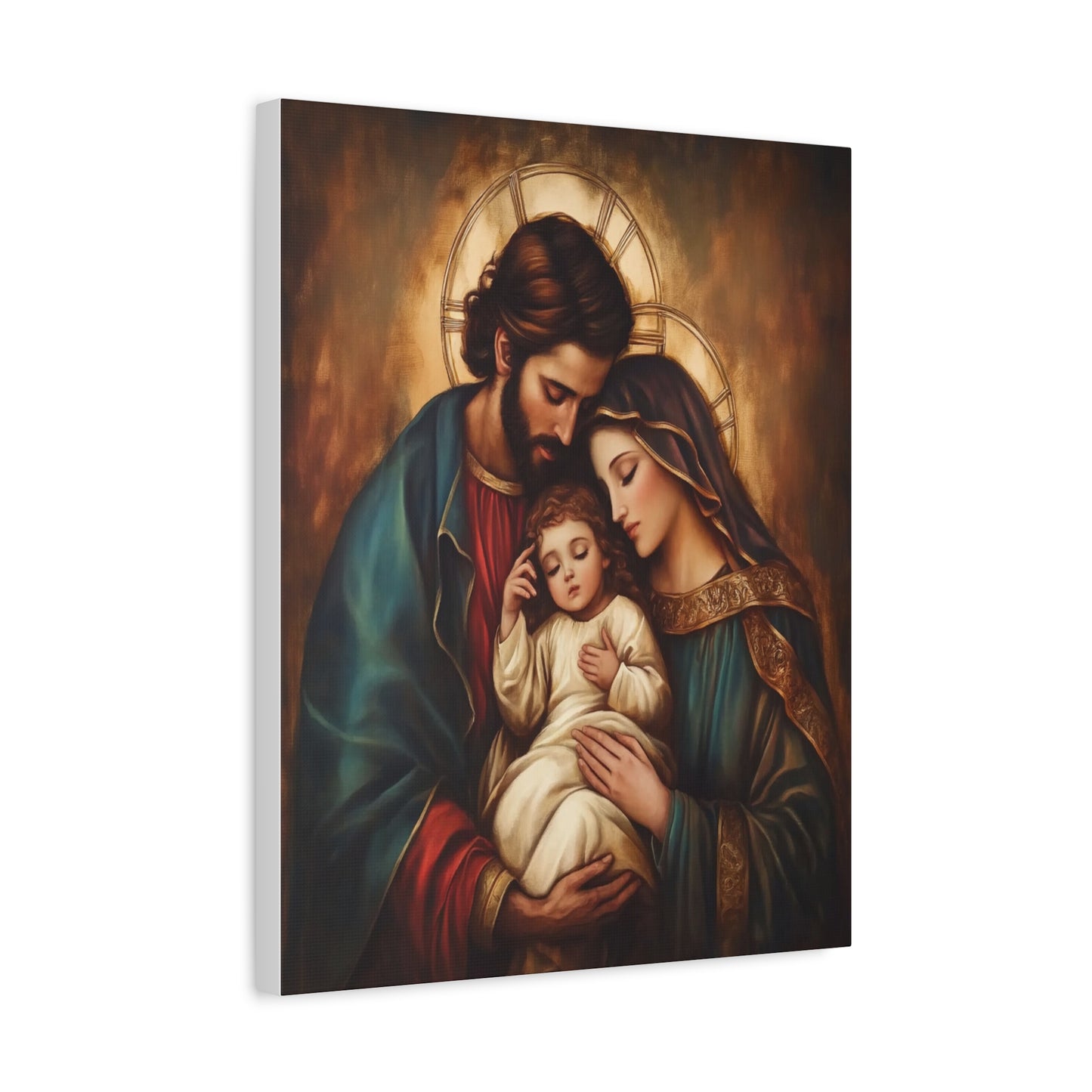 Holy Family Catholic Canvas Wall Art, Christian Decor