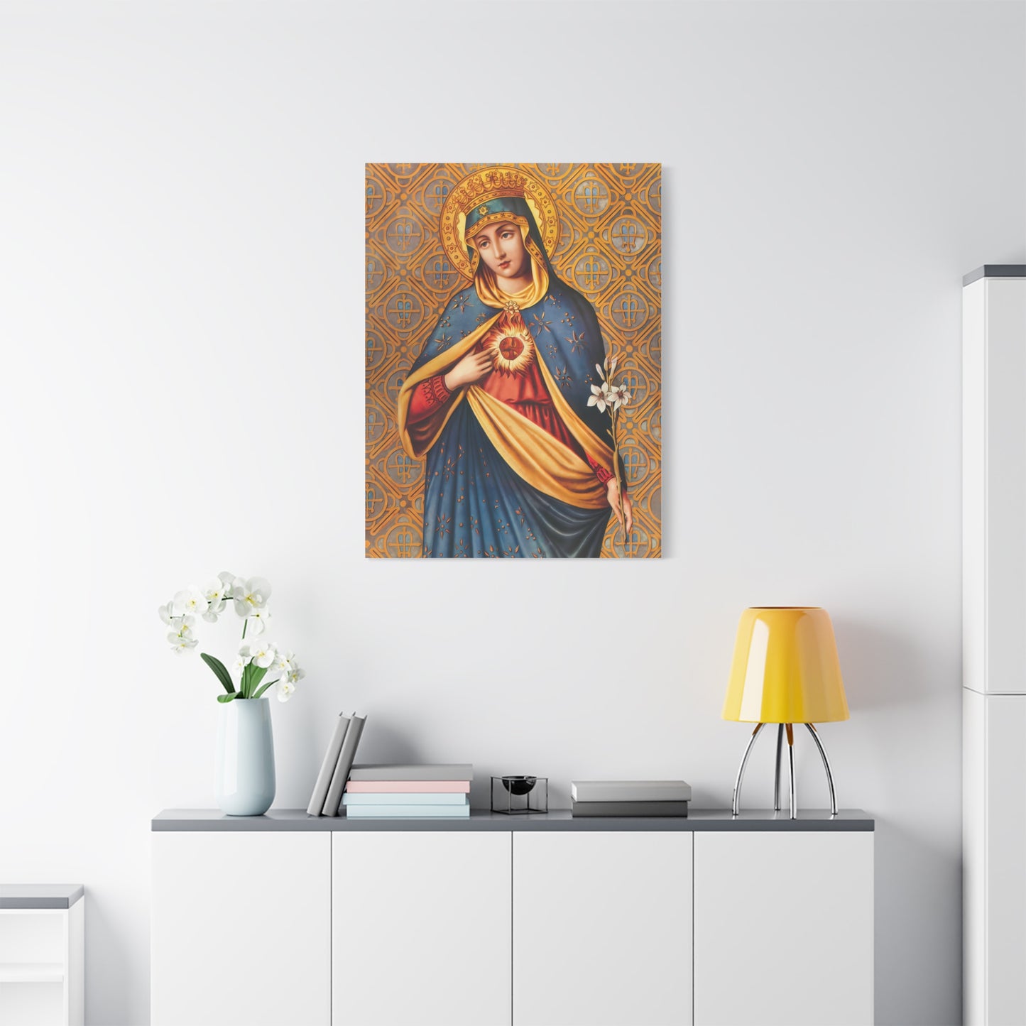 Ready to Hang - Immaculate Conception Mother Mary Catholic Canvas Wall Art, Christian Decor