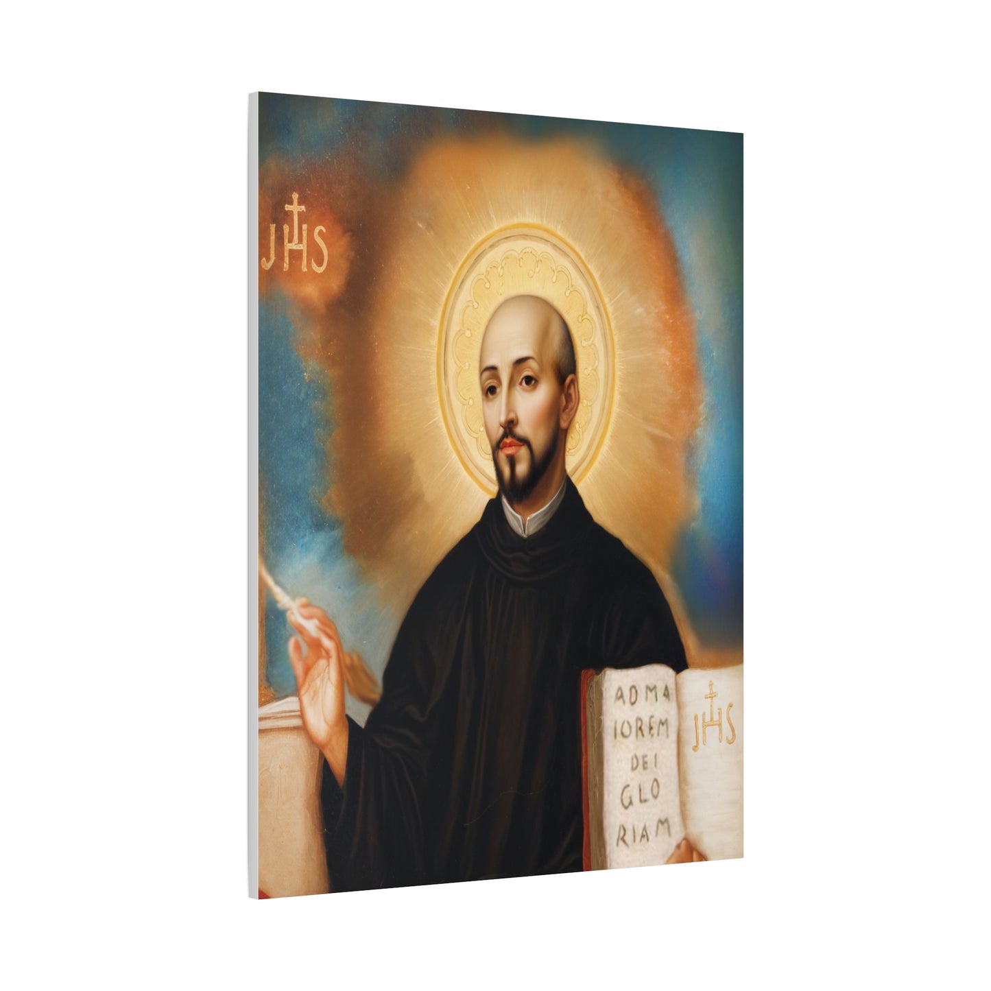 St. Ignatius of Loyola Catholic Canvas Wall Art, Christian Decor