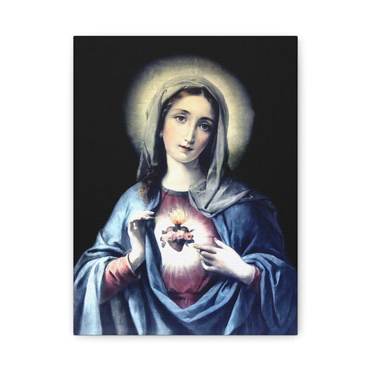Ready to Hang - Immaculate Heart Virgin Mary Catholic Canvas Wall Art, Christian Decor