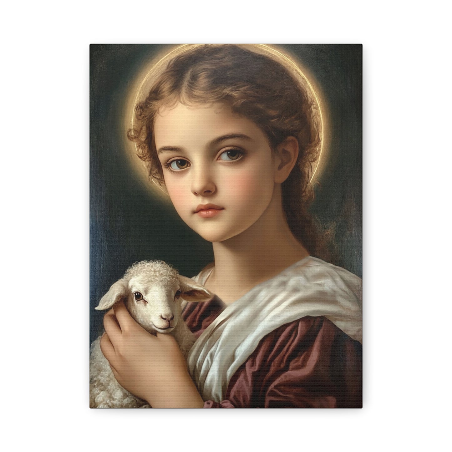 St. Agnes Catholic Canvas Wall Art, Christian Decor