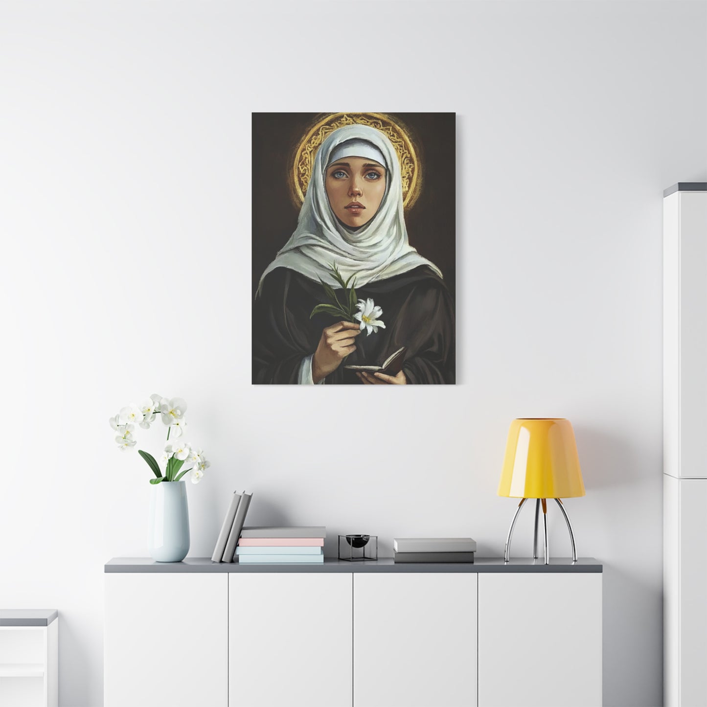 St. Catherine de Ricci Catholic Canvas Wall Art, Christian Decor