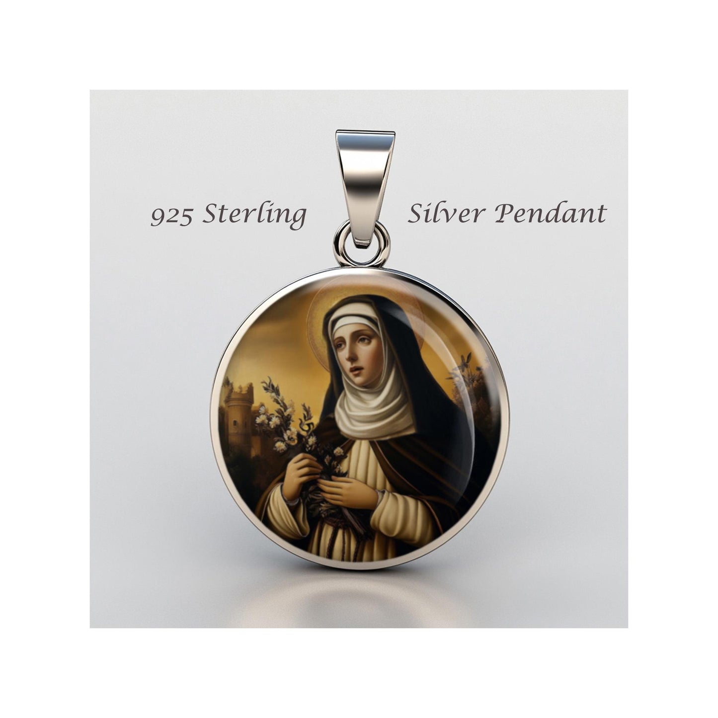 Saint Catherine Of Siena Religious Devotional sterling silver 925 Christian Medal Patron