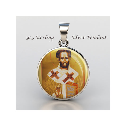 Saint Lazarus Orthodox Icon Catholic sterling silver 925 Christian Medal Patron image 0