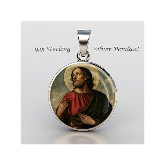Saint Julian The Hospitaller Catholic sterling silver 925 Christian Medal Patron image 0