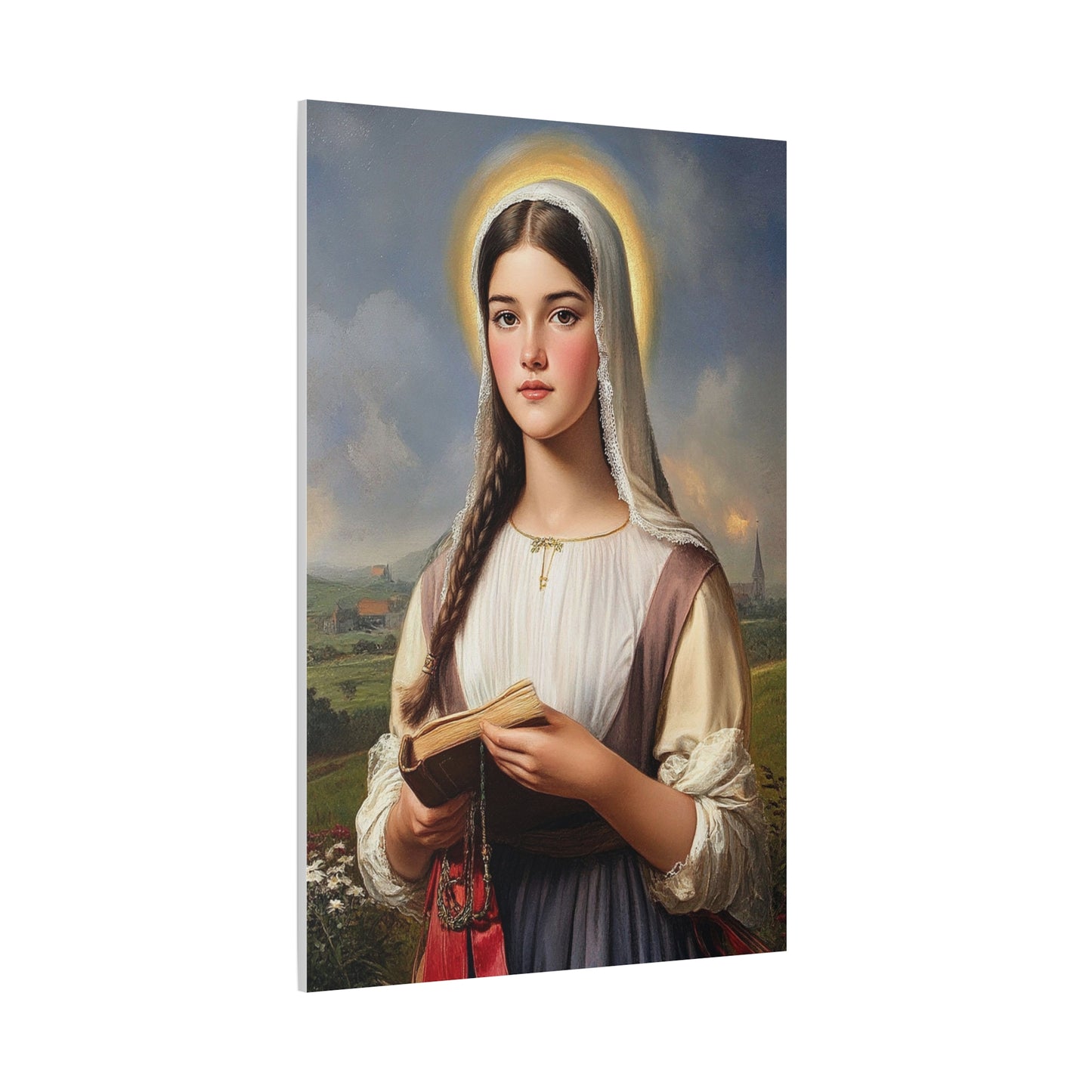 St. Genevieve Catholic Canvas Wall Art, Christian Decor