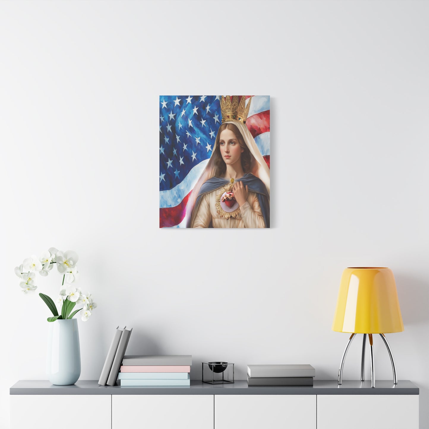 Ready to Hang - Mary Our Lady of America Catholic Canvas Wall Art, Christian Decor