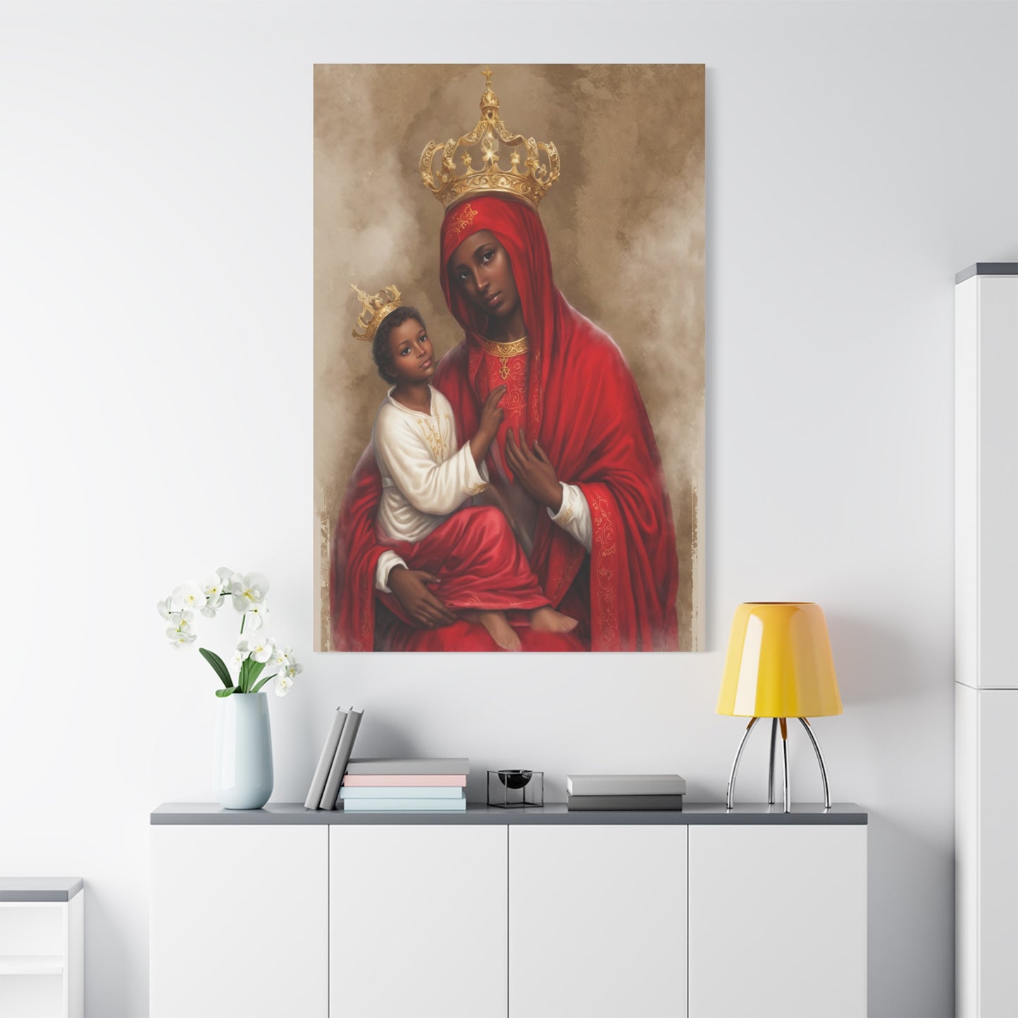 Our Lady of Chelm Mary Catholic Canvas Wall Art, Christian Decor