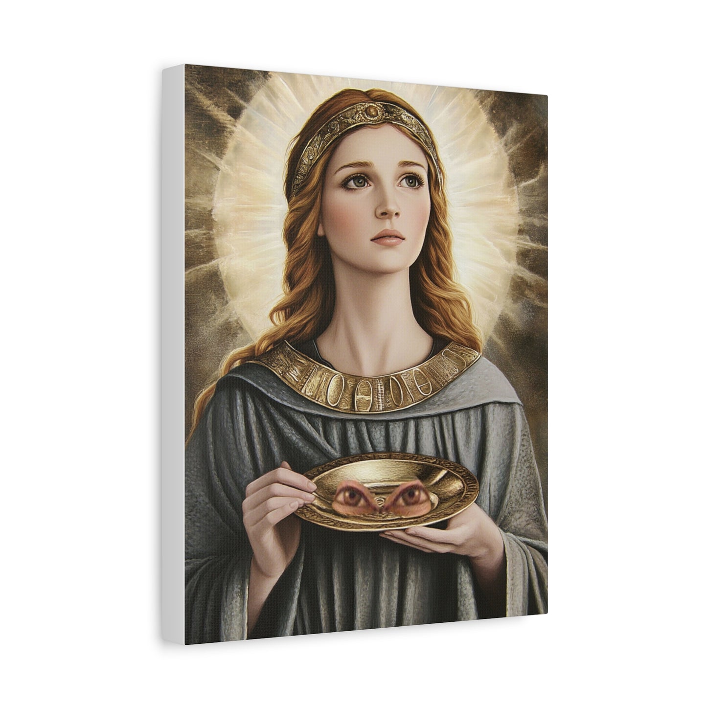 St. Lucy Catholic Canvas Wall Art, Christian Decor