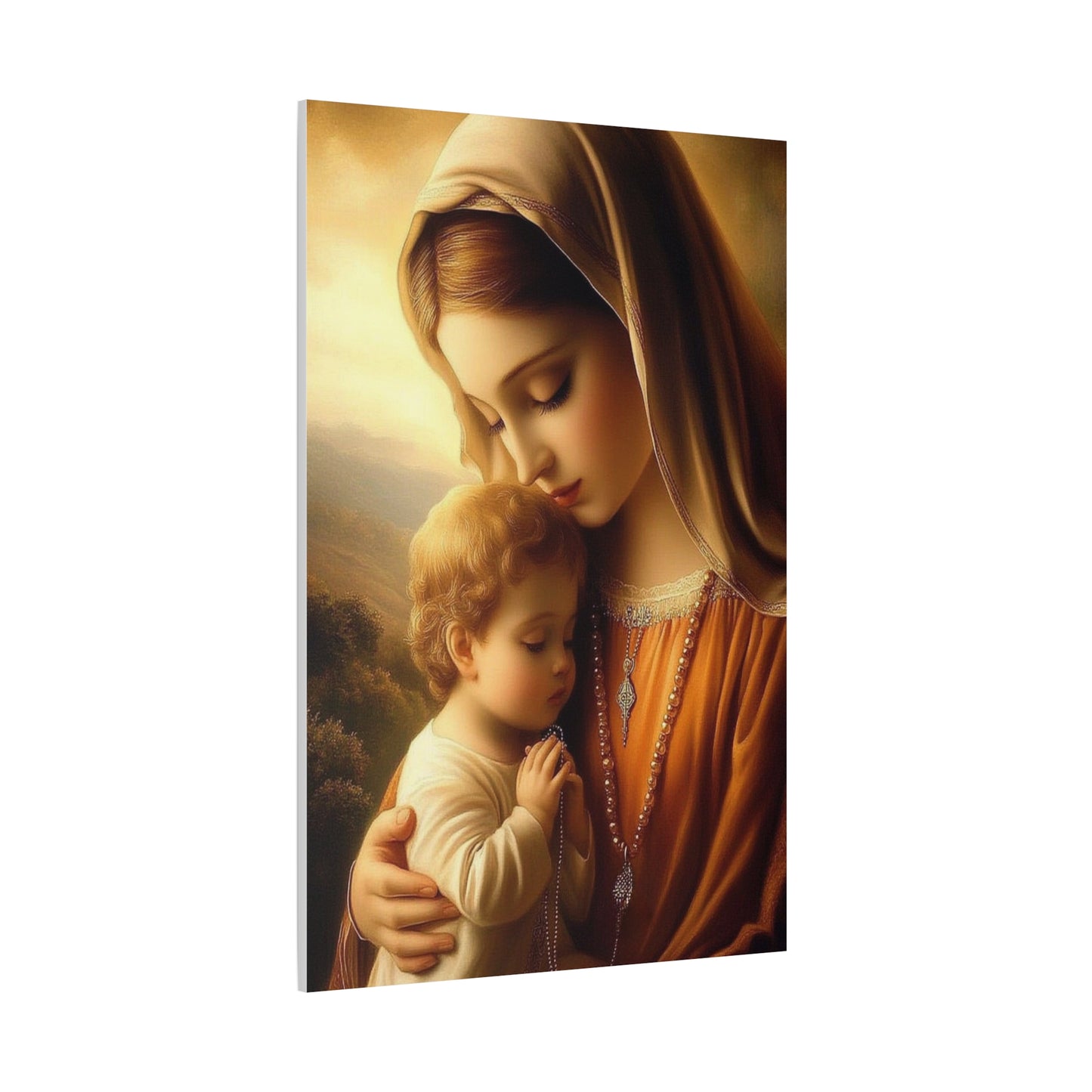 Mother Mary and Baby Jesus Catholic Canvas Wall Art, Christian Decor