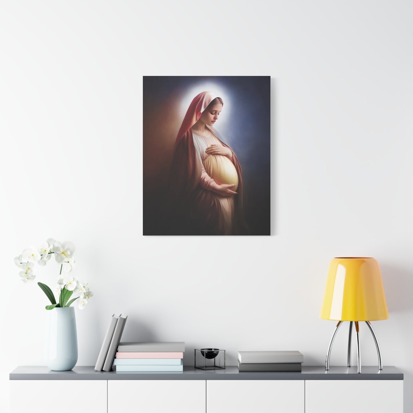 Ready To Hang - Pregnant Mother Mary Catholic Canvas Wall Art, Christian Decor