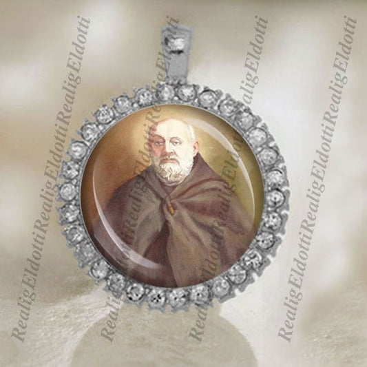 St Albert Chmielowski Catholic Religious Jewelry Patron Silver Tone Medal Pendant