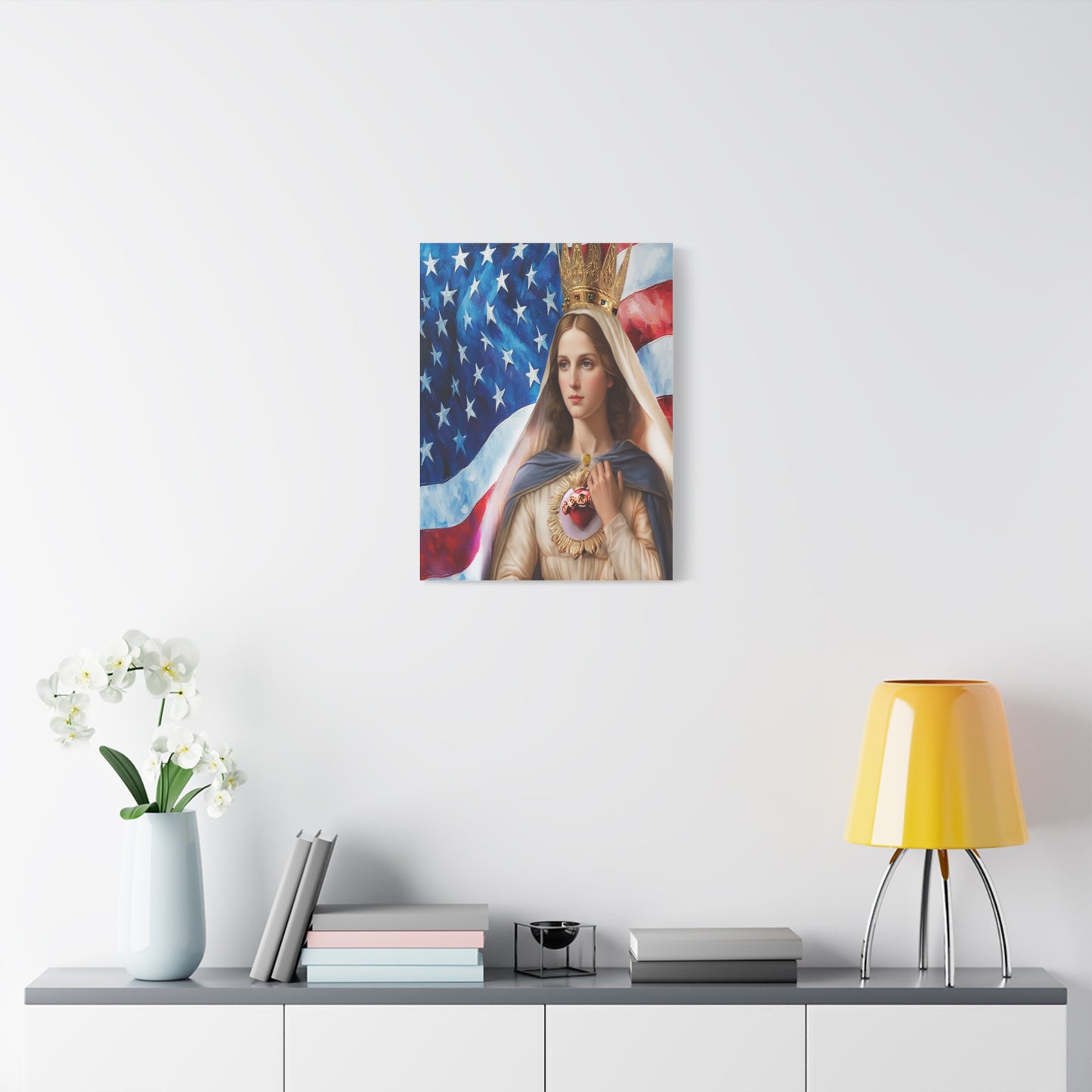 Ready to Hang - Mary Our Lady of America Catholic Canvas Wall Art, Christian Decor