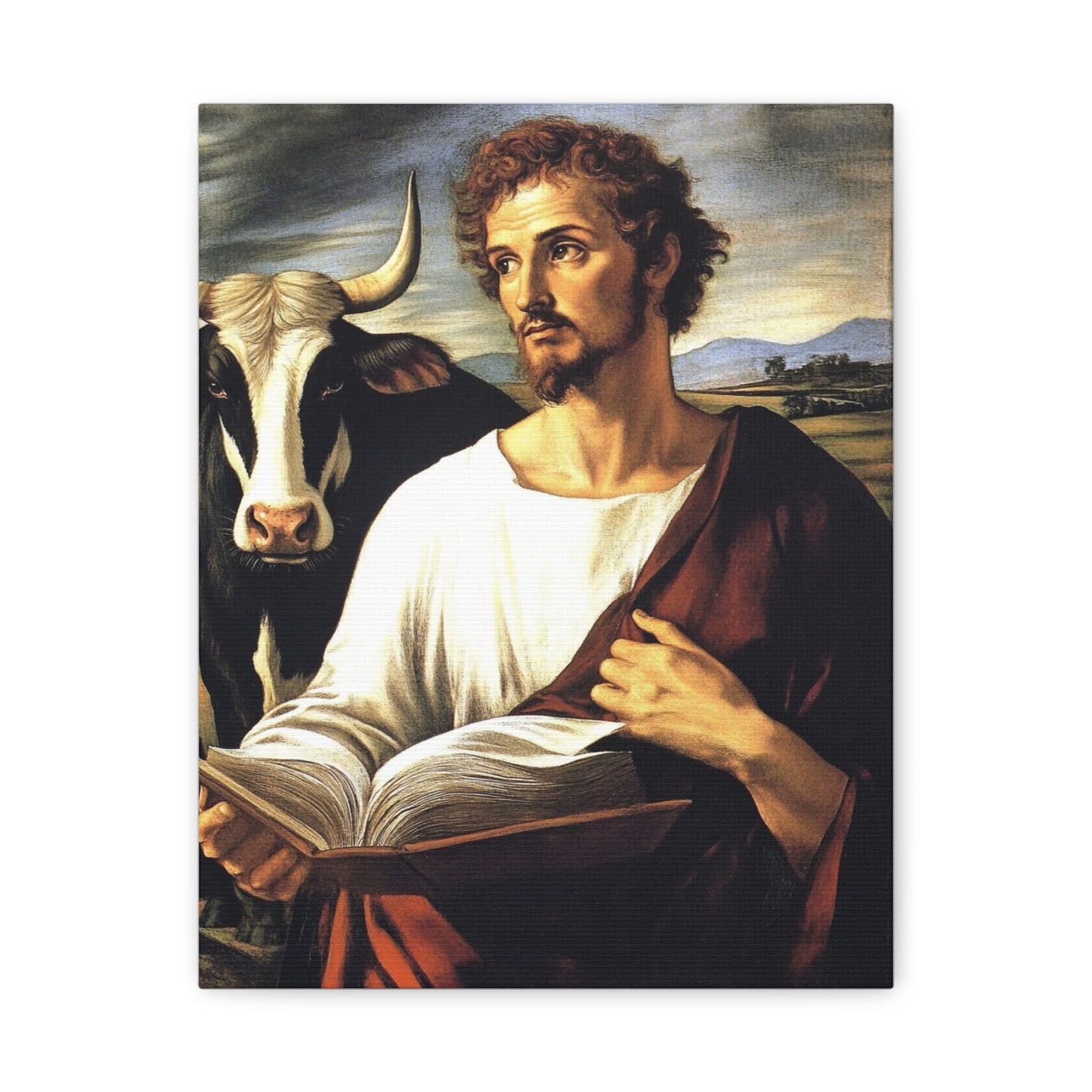 St. Luke the Evangelist Catholic Canvas Wall Art, Christian Decor