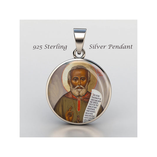 Saint Alexis Toth Religious Devotional sterling silver 925 Christian Medal Patron Pendant