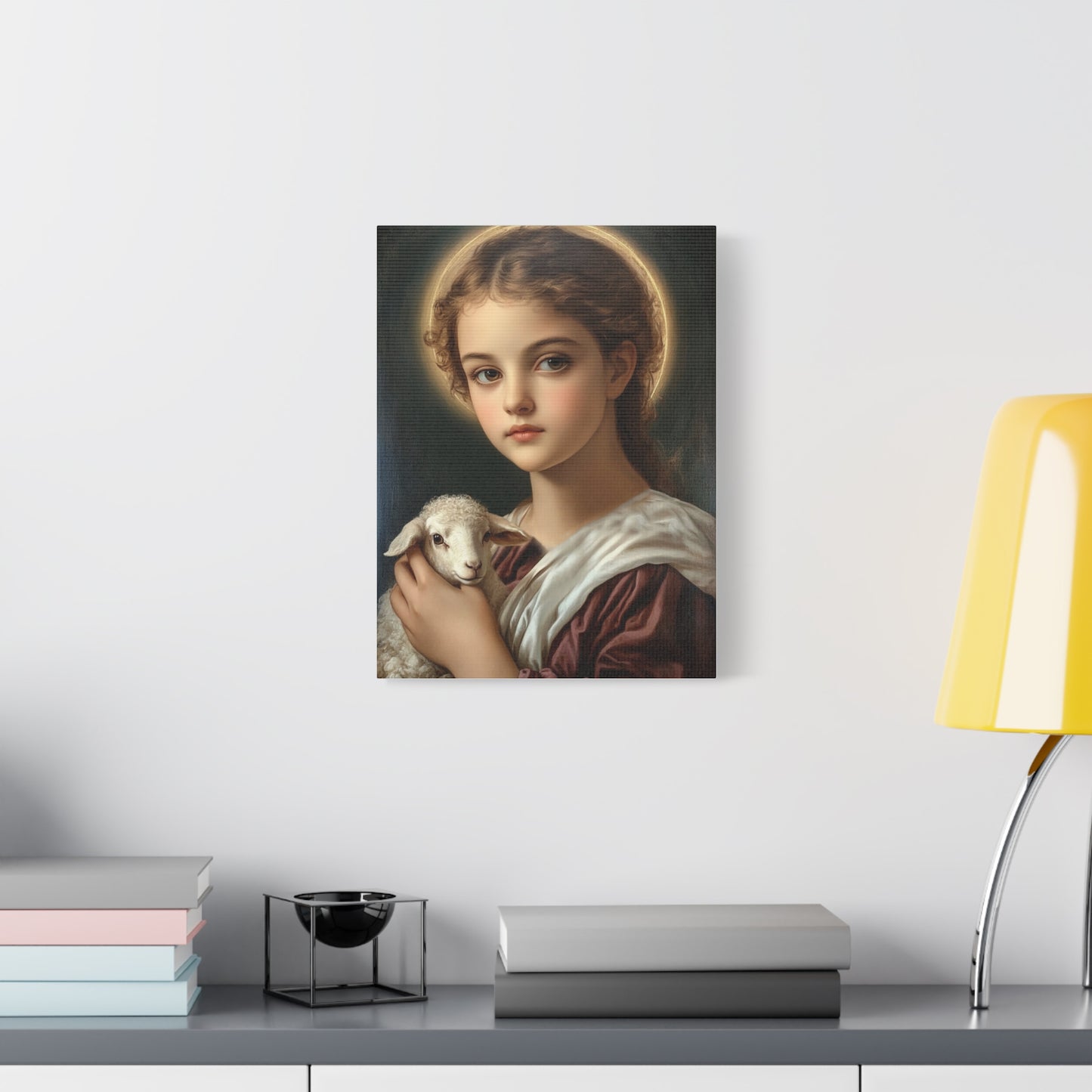 St. Agnes Catholic Canvas Wall Art, Christian Decor