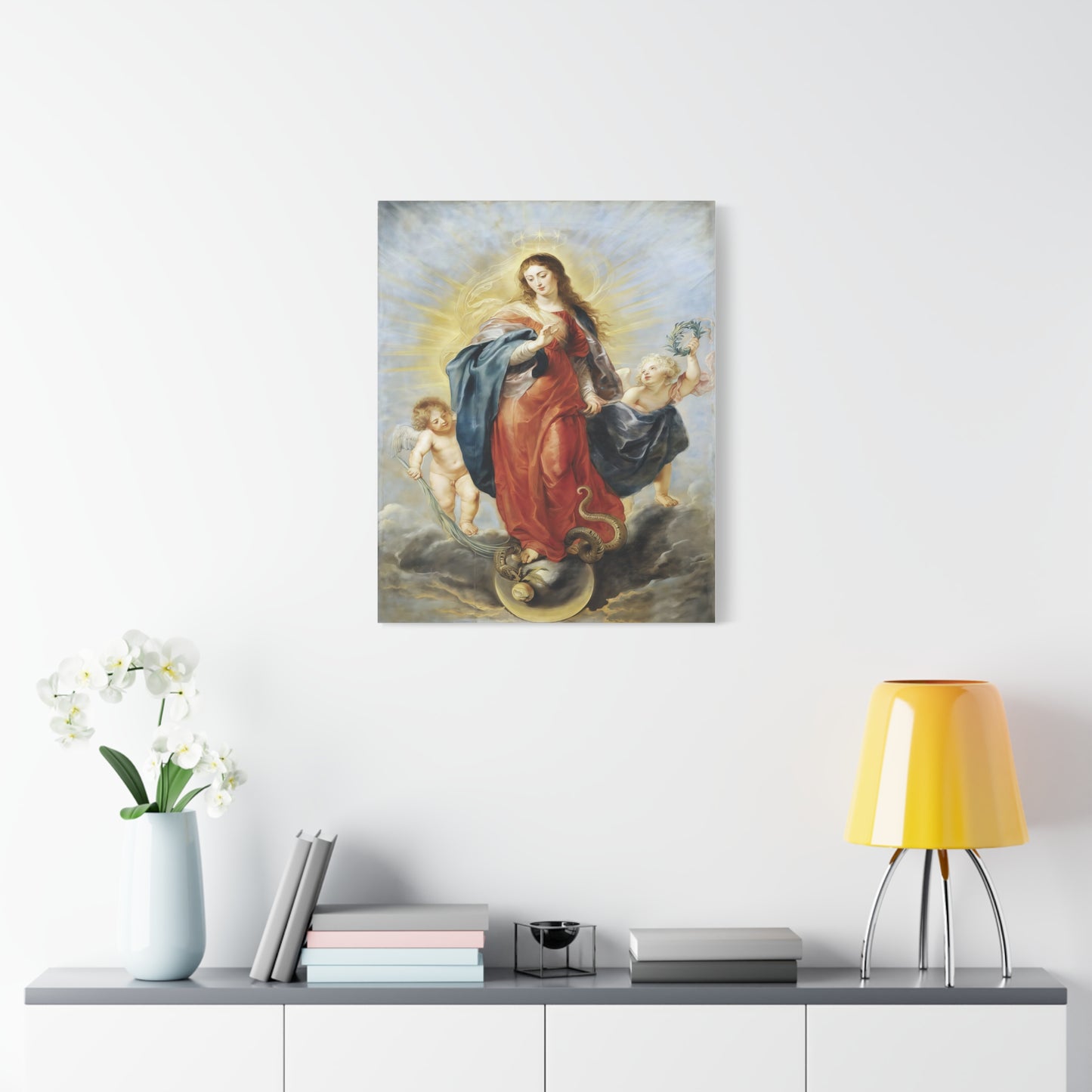 Ready To Hang - Mother Mary Immaculate Conception Catholic Canvas Wall Art, Christian Decor Our Lady